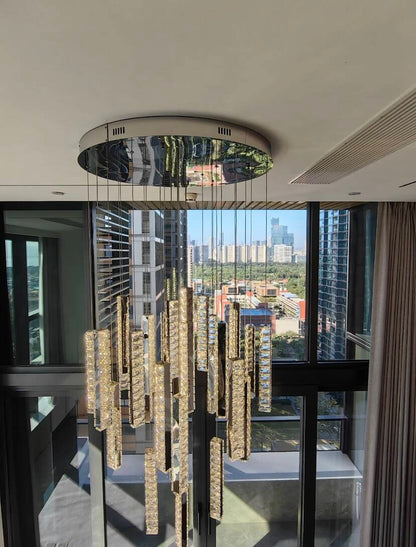 Extra Large Modern Spiral Crystal Ceiling Light Decoration for Staircase/ High Ceiling Living Room/ Hotel Lobby/ Hallway