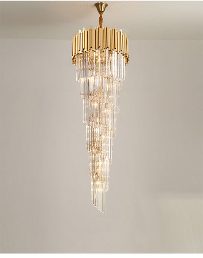 JC Modern cascade chandelier for staicase, lobby, hall, foyer, stairwell image | luxury furniture | cascade chandelier