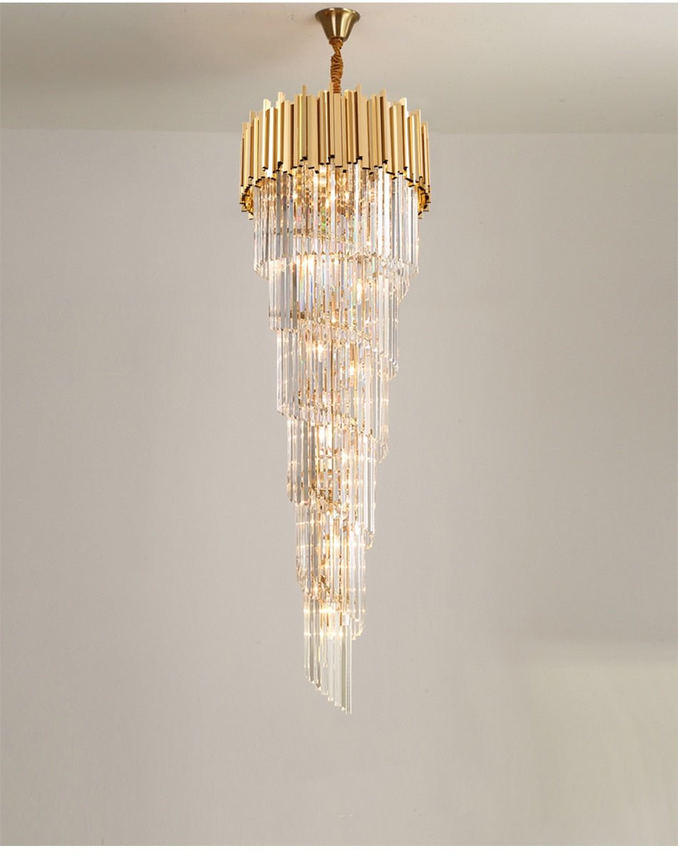 JC Modern cascade chandelier for staicase, lobby, hall, foyer, stairwell image | luxury furniture | cascade chandelier