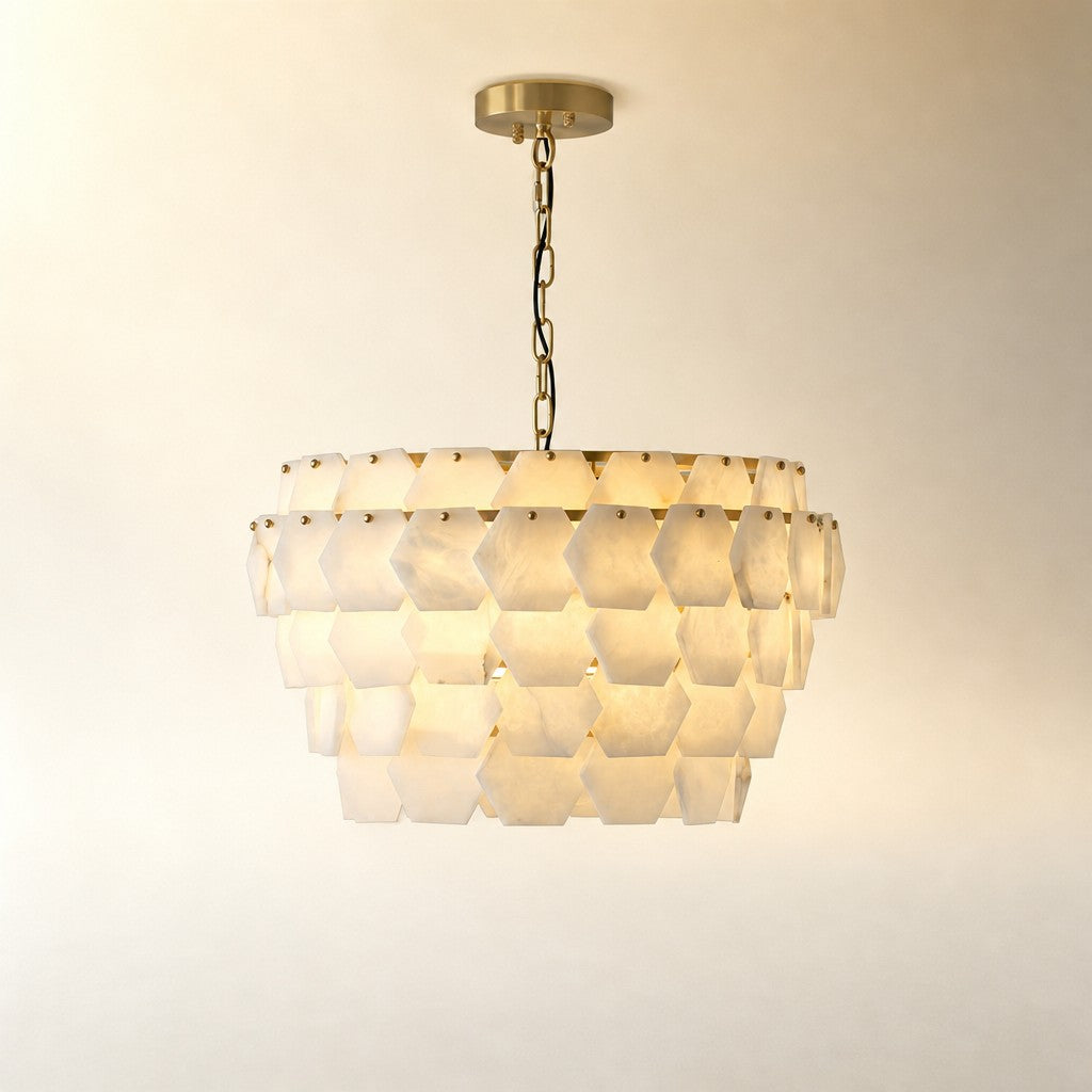 Hexa Cloud Alabaster Pendant Light