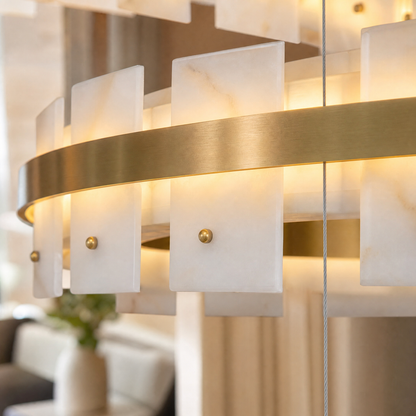 Loria Modern Alabaster Ring Chandelier