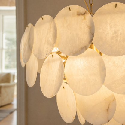 Loria Modern Alabaster Round Chandelier
