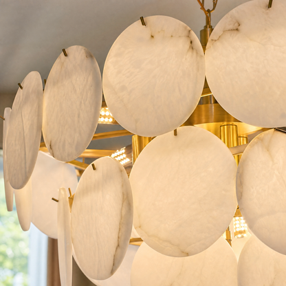 Loria Modern Alabaster Round Chandelier
