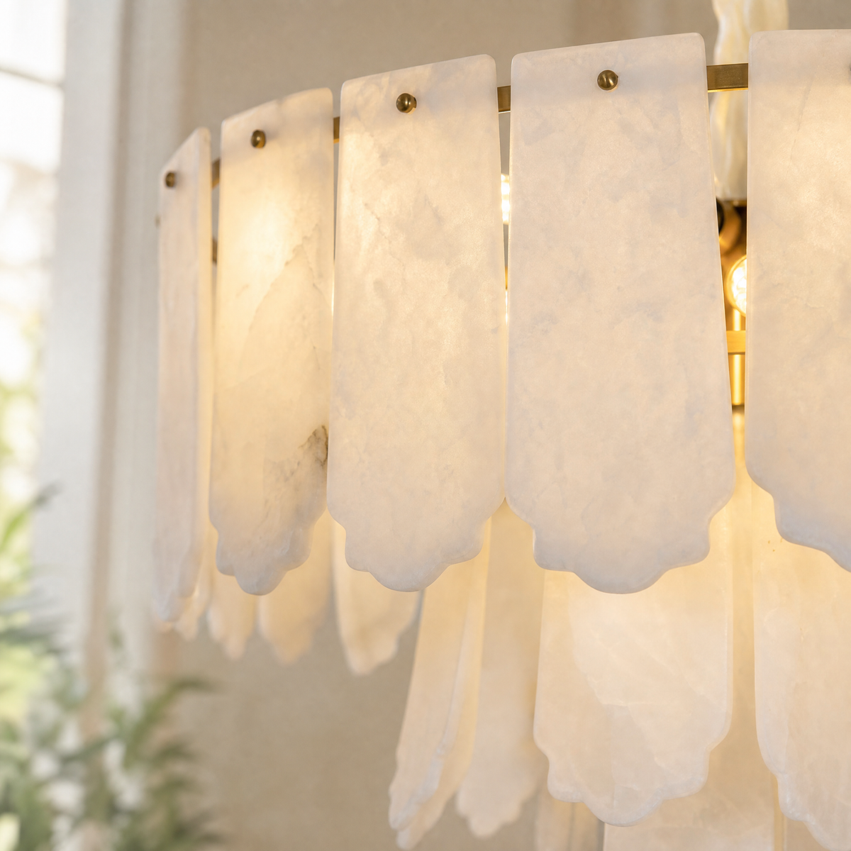 Loria Modern Alabaster Round Pendant Light