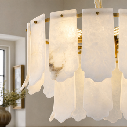 Loria Modern Alabaster Round Pendant Light
