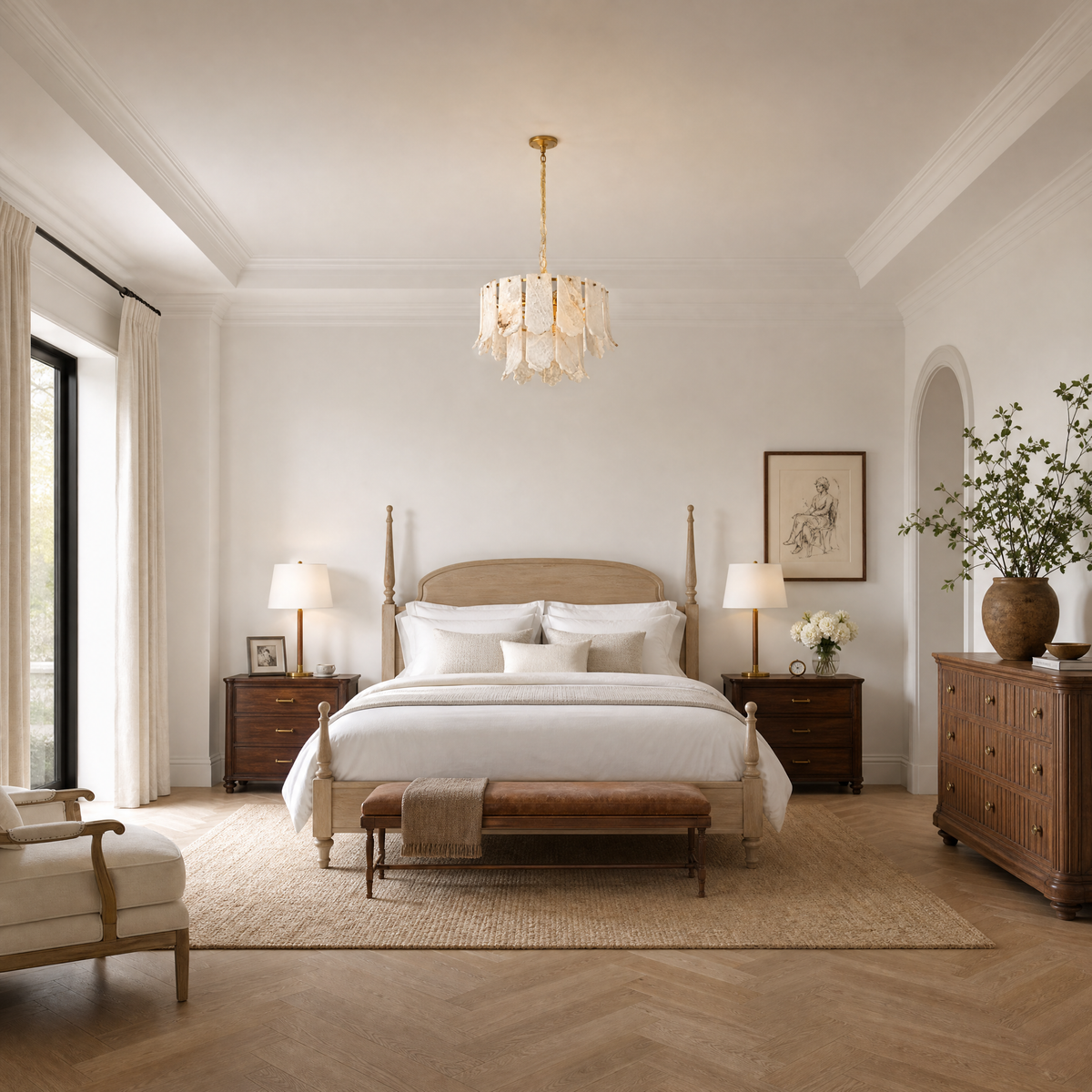 Loria Modern Alabaster Round Pendant Light