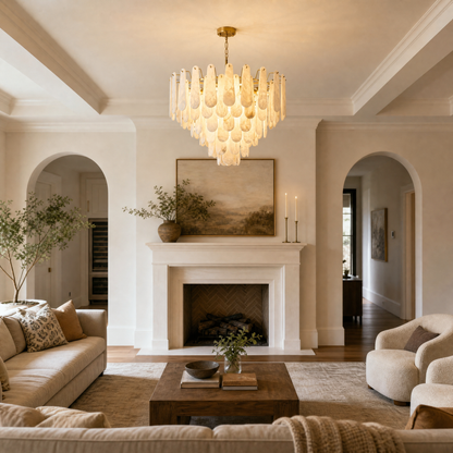 Loria Modern Alabaster Tiered Chandelier