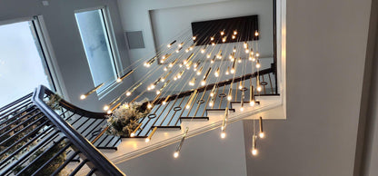 Bellini Rectangular Tubular Pendant Light Chandelier - Merlin Lamps