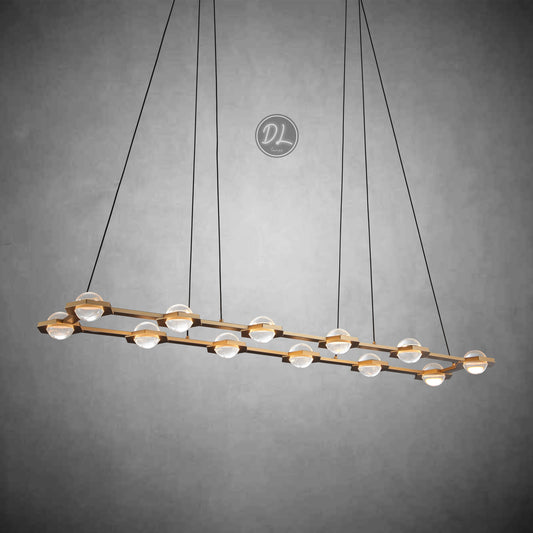 Nimbus- Splendid Star Design Rectangular Chandelier 54"