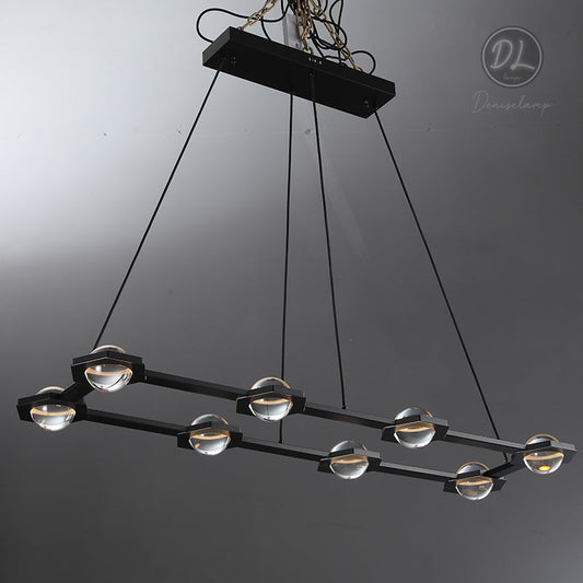 Nimbus- Splendid Star Design Rectangular Chandelier 54"/72"-Matte Black