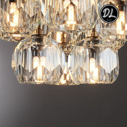 Dawn- Modern Design Hexagonal Crystal Ball Cluster Chandelier 14" / 18" / 24"