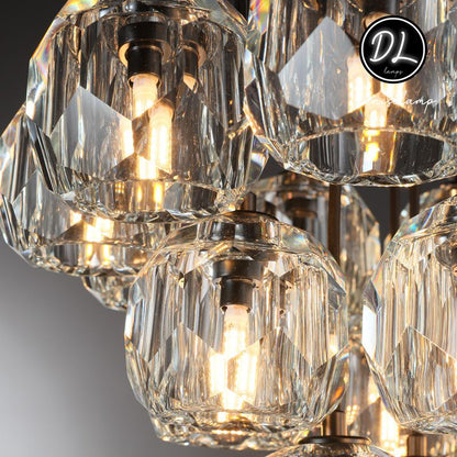 Dawn- Modern Design Hexagonal Crystal Ball Cluster Chandelier 14" / 18" / 24"