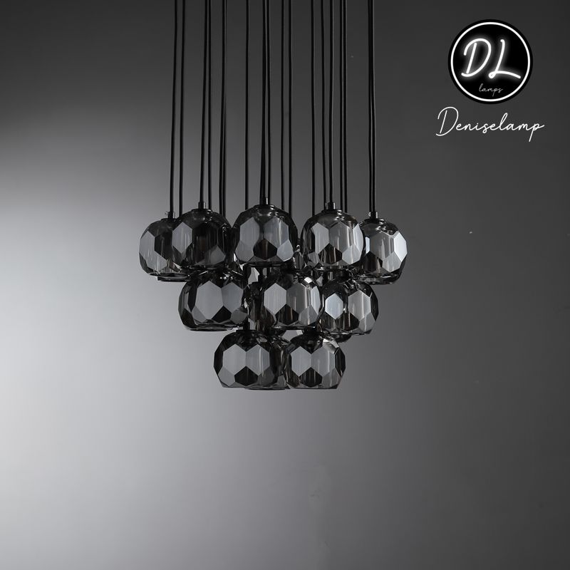 Dawn- Modern Design Hexagonal Crystal Ball Cluster Chandelier 14" / 18" / 24"