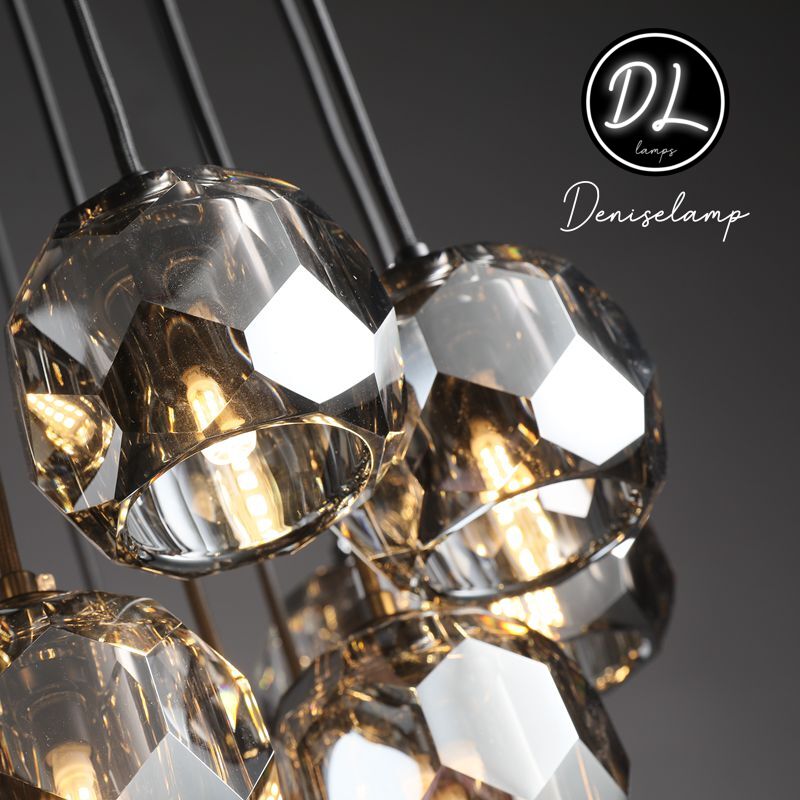 Dawn- Modern Design Hexagonal Crystal Ball Cluster Chandelier 14" / 18" / 24"