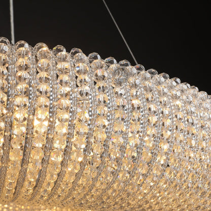 Customized Round Chandelier 59‘’- Full crystal, canopy 8''