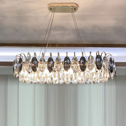 Luxurious K9 Crystal Chandelier in Brass/Silver Finish | Modern Ceiling Light Fixtures