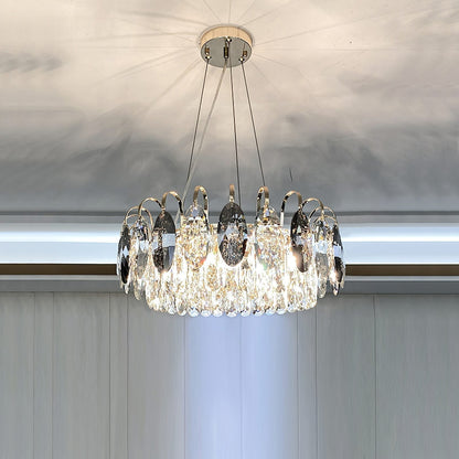 Luxurious K9 Crystal Chandelier in Brass/Silver Finish | Modern Ceiling Light Fixtures