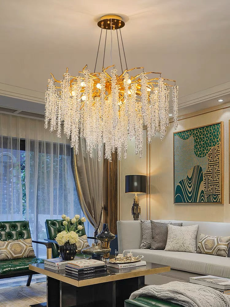 Branch Style Ceiling Light Crystal Icicle Chandelier