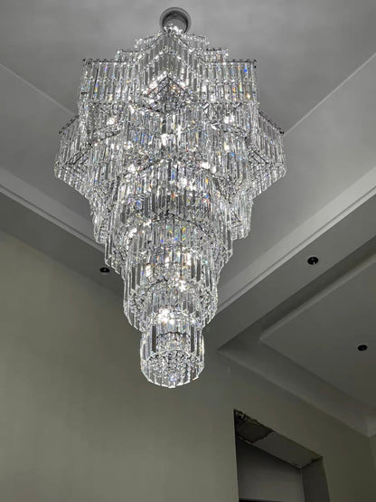 Luxury Extra Large Plaza Multi-Tier Crystal Chandelier For Hotel Hall / 2 Story Foyer / High Ceiling Living Room