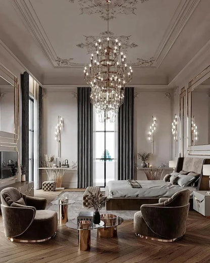 Luxury 5-Tier Crystal Rods Luxury Gala Chandelier