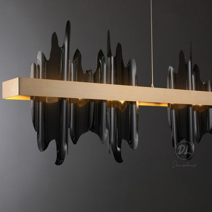 MythicForge Modern Sculpture Linear Chandelier