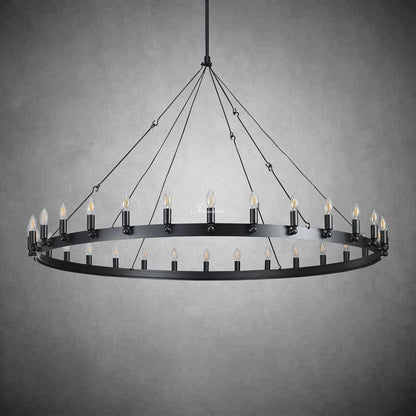 Celestine Vintage Candelabra Round Chandelier
