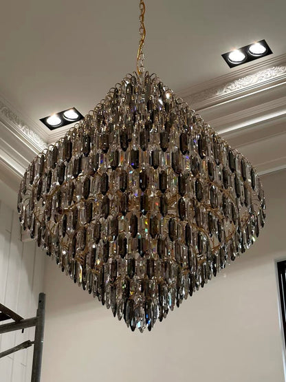 Extra Large Foyer Decorative Crystal Lighting Fixture Living Room Crystal Chandelier