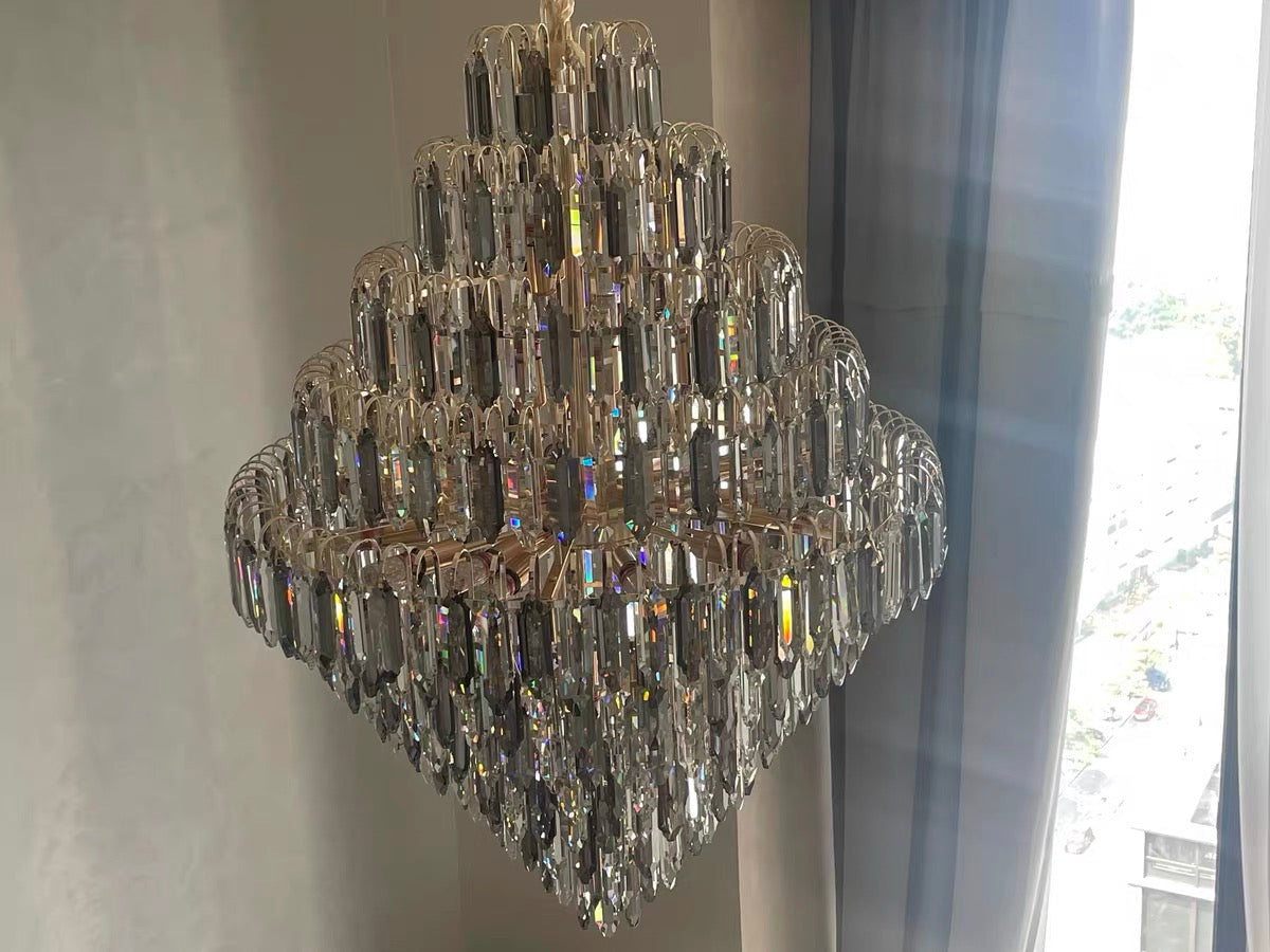 Extra Large Foyer Decorative Crystal Lighting Fixture Living Room Crystal Chandelier
