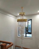 Spiral Crystal Chandelier For Foyer/ Staircase