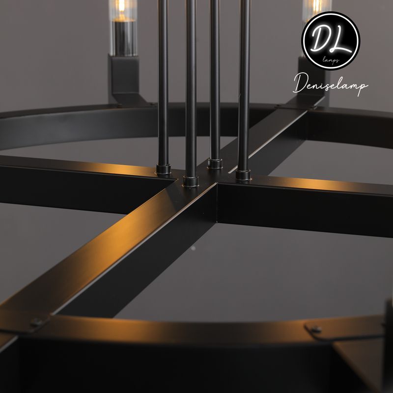 Elegance Modern Flow Stripe Round Chandelier 24"(Custom Size 6 Lights)36"/48"/60"/72"