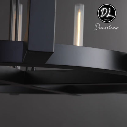 Elegance Modern Flow Stripe Round Chandelier 24"(Custom Size 6 Lights)36"/48"/60"/72"