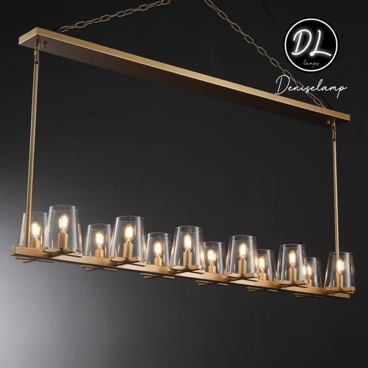 Willow Fashion design glass lampshade Linear Chandelier 60"