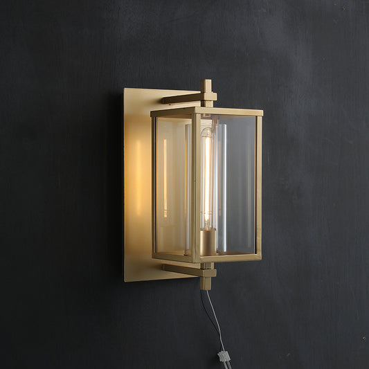 Nebula Outdoor Square Lantern Wall Sconce 21"