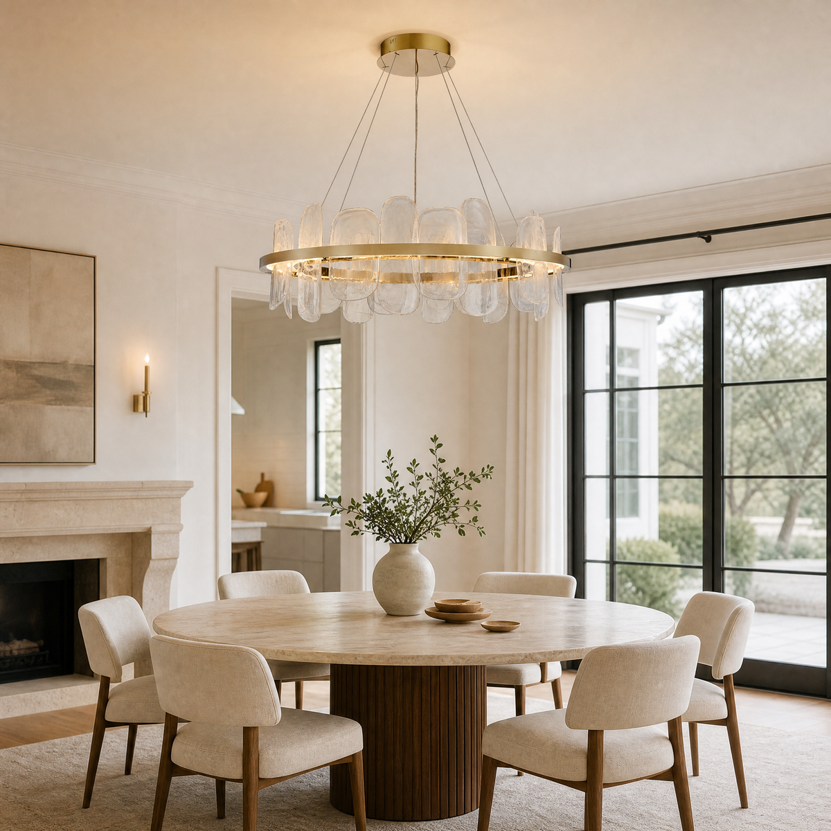 Quenia Handblown Glass Petal Chandelier