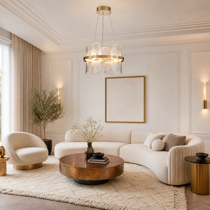 Quenia Handblown Glass Petal Chandelier