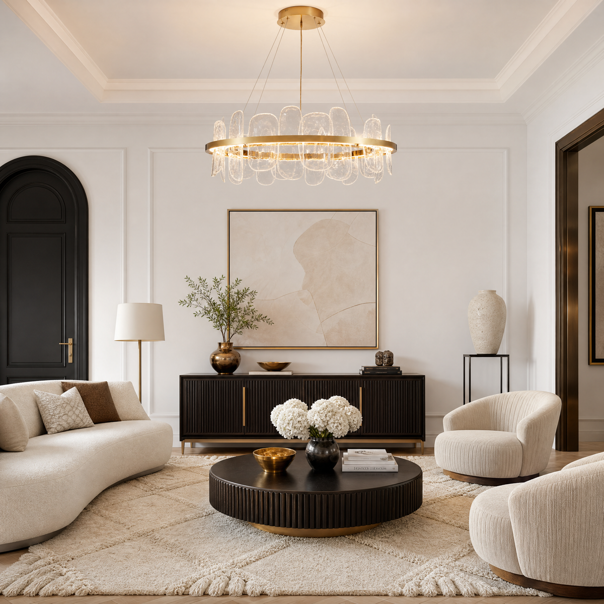 Quenia Handblown Glass Petal Chandelier