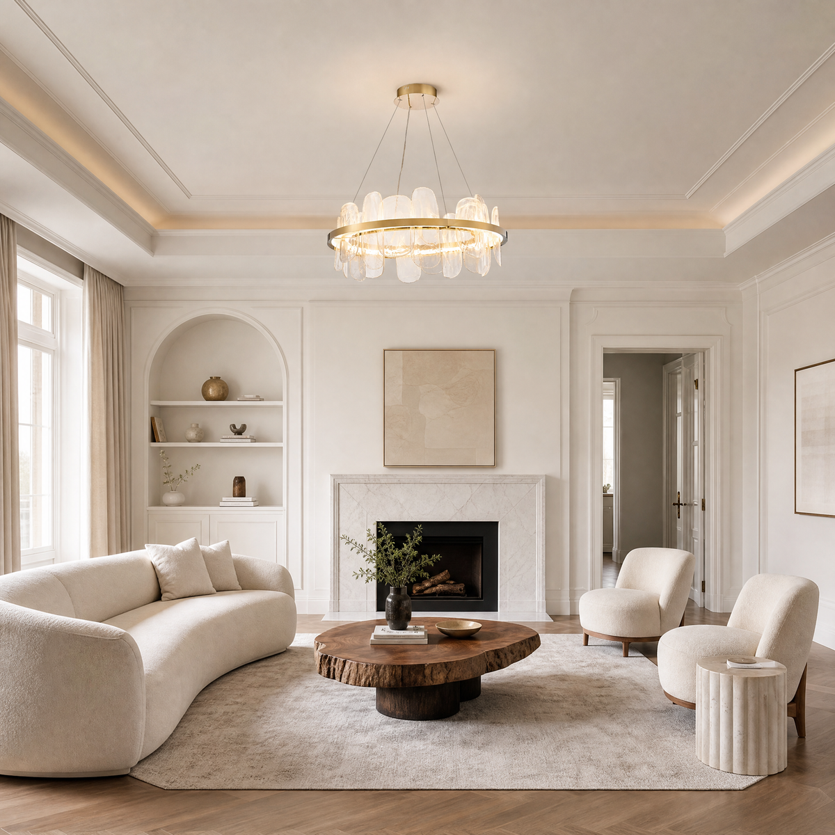 Quenia Handblown Glass Petal Chandelier