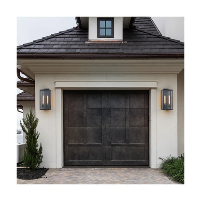 21" Gold Outdoor Wall Sconce with Glass Shade