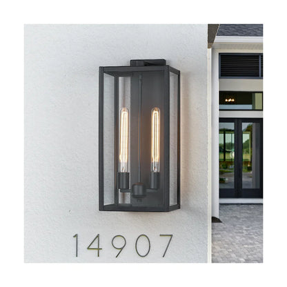 21" Gold Outdoor Wall Sconce with Glass Shade