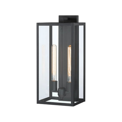 21" Gold Outdoor Wall Sconce with Glass Shade
