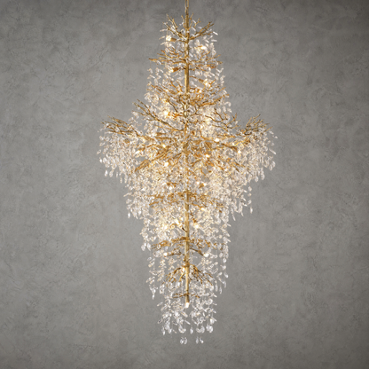 Marquise Double-Layer Branch Staircase Chandelier 2300 - Gold