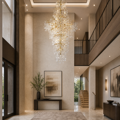 Marquise Double-Layer Branch Staircase Chandelier 2300 - Gold