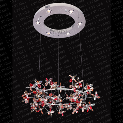 Modern Luxury 1/2/3-Tier Floral Crystal Ring Chandelier for Living Room/Staircase/Foyer