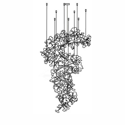 Art Design Ceramic Ginkgo Chandelier for Living Room/Staircase/Entryway/Foyer