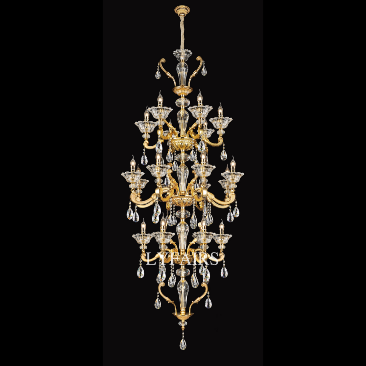 Baroque Revival Classical Brass Branches Candle Light Chandelier