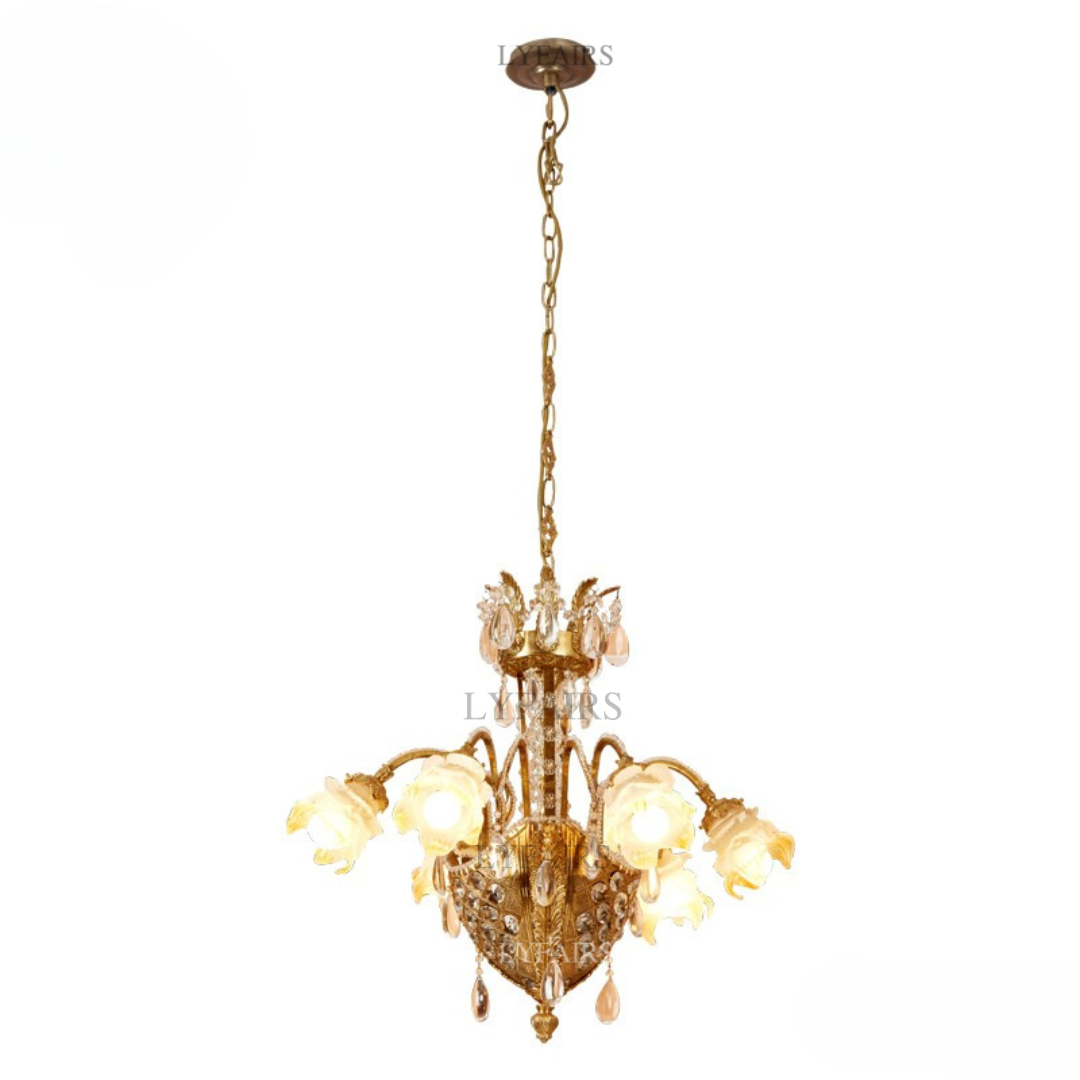 Baroque Floral Glass Crystal Chandelier for Palace
