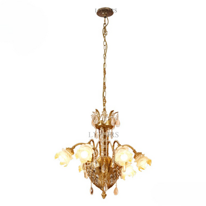 Baroque Floral Glass Crystal Chandelier for Palace