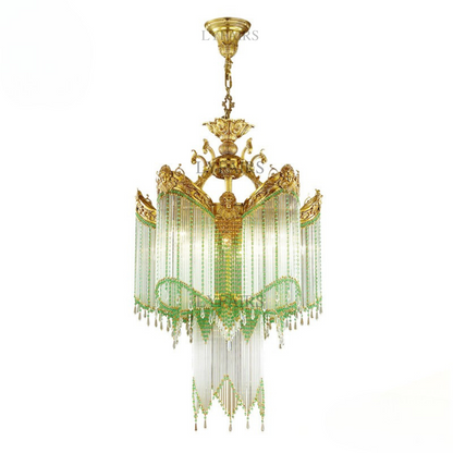 Baroque Swag-like Glass Rods Crystal Chandelier