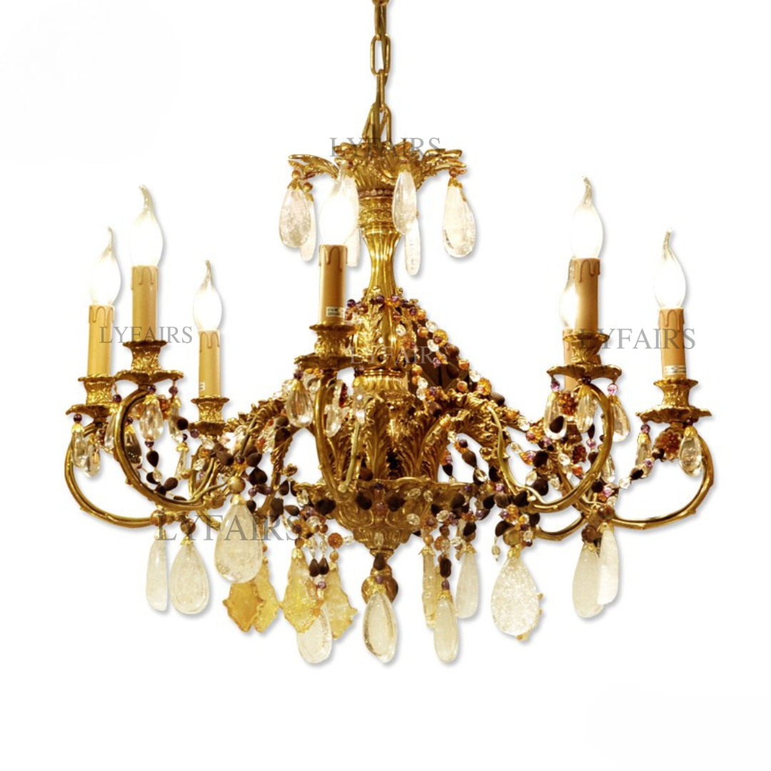 Baroque Brass Candle Light Chandelier