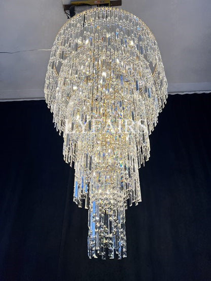Luxury Multi-layer Crystal Chandelier for Staircase/Foyer